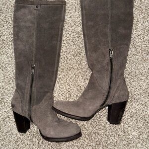 UGG Ava Gray Suede Heeled Boots